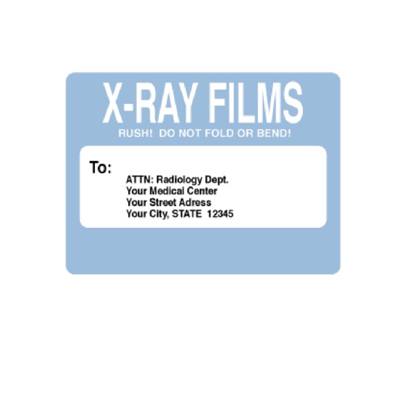 Return X-Ray Films w/Your Med. Cntr 2-15/16"x3-1/2" Whitew/Blue&Black